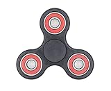 KAMSOL Dirt resistant EDC Tri-Spinner Fidget Toy Smooth Surface Finish Ultra Durable Handspinner Black+Red