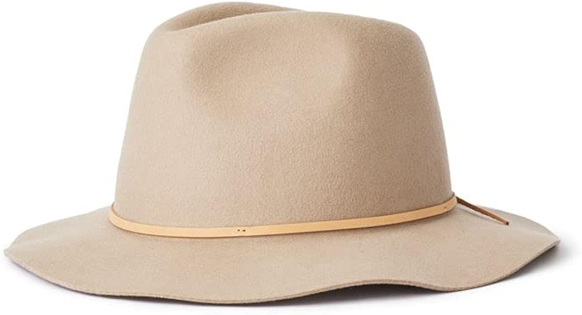 Brixton Men's Wesley Medium Brim Felt Fedora Hat: Clothing