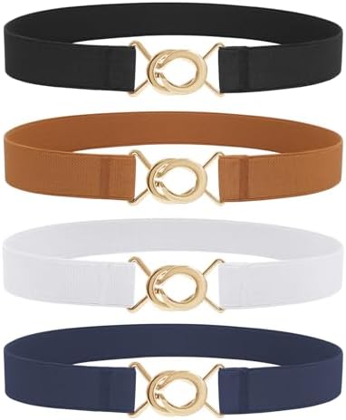 Amazon.com: WERFORU 4 Pack Women Skinny Elastic Waist Belt  display picture 3