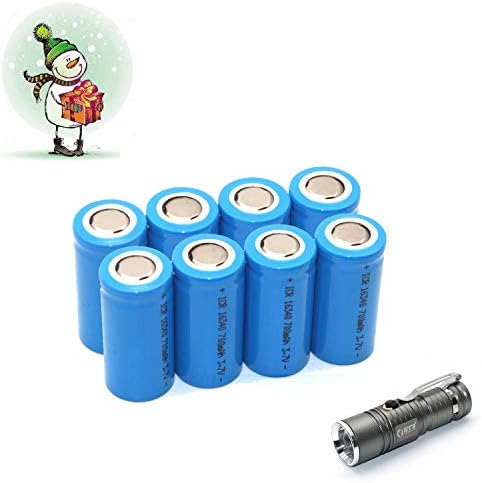 8Pack CR123A Rechargeable 3.7V Battery + LED Flashlight Torch Kit
