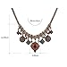 Bohemian Enamel Multicolor Round Pendants Vintage Rhinestone Ethnic Necklace for Women
