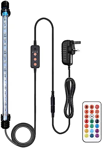 SolarNovo LED-aquariumverlichting, buislamp, waterdicht, voor duiken, energiebesparend, 5050SMD Fish Tank Decoratie, RGB, kleur met afstandsbediening, 18-112 cm, 1.8 * 112cm, RGB