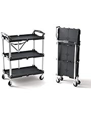 Olympia Tools 85-188 Pack-N-Roll Folding Collapsible Service Cart, Black, 50 Lb. Load Capacity per Shelf