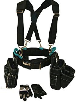 Contractor Pro Professional Electrician's Complete Package Plus+ (Tool Belt, Suspenders, and Gloves) 2XL 45-49 Inch Waist for Electricians, HVAC, Carpenters, Drywallers