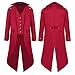 Elefan Cornelia Underwear Men's Steampunk Vintage Red Tailcoat Jacket Gothic Victorian Medieval Halloween Costume Coat, XX-Large