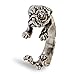 ClothingLoves Women's Cute Pug Burnished Adjustable Wrap Ring