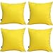 Thmyo 4-Pack 100% Cotton Comfortable Solid Decorative Throw Pillow Cases Square Cushion Covers Sublimation Blank DIY Throw Pillowcase (Only Pillow Covers No Inserts)(18x18 inch/45x45cm,Yellow)