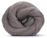 4 oz Paradise Fibers 64 Count Dyed Pewter (Gray) Merino Top Spinning Fiber Luxuriously Soft Wool Top Roving for Spinning with Spindle or Wheel, Felting, Blending and Weaving