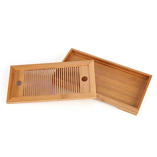 Tea Serving Tray for Chinese Gongfu Tea Ceremony - Made from Premium Bamboo - Removable Cleaning - 27 * 14 * 3cm
