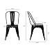 Poly and Bark Trattoria Kitchen and Dining Metal Side Chair in Black (Set of 2)