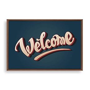 Framed Canvas Wall Art Welcome Canvas Prints Home Artwork Decoration for Living Room,Bedroom - 16x24 inches
