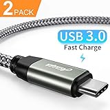 USB Type C Cable [USB A 3.0 to Type-C] [2 Pack/3.3FT],Ainope C Fast Charger,Durable Braided Armor Charging Cord Compatible Samsung Galaxy Note 9, 8, S9, S8, S8 Plus,LG V20 G5,Pixel XL,Nintendo Switch