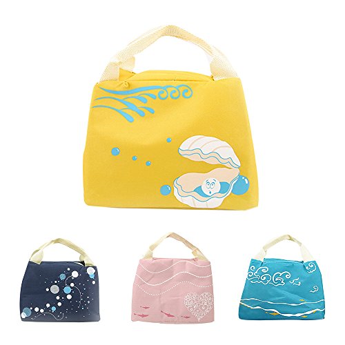 SportHome Cute Underwater World Insulation Pack Waterproof Canvas Portable Lunch Bag(Sky Blue)