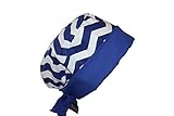 Surgical Scrub Hat Cap Blue Chevron Pixie Style
