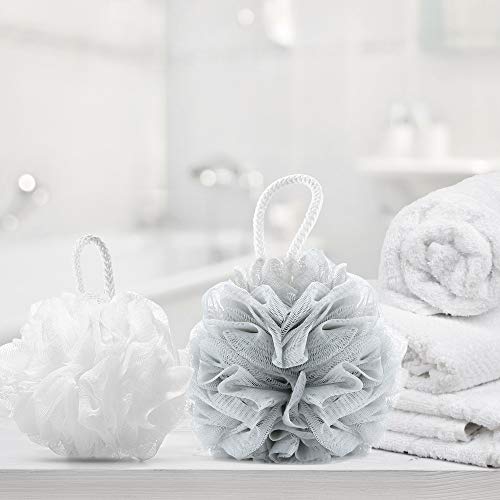 2 Size Bath Sponges - Small 30g and Large 60g Loofah Body Skin Deep Clean 4 Packs Mesh Pouf with S Hook Shower Accessories - Back Scrubber Loufa for Bathing - Bulk Luffa Sponges for Men Women and Kids - Thumbnail 4