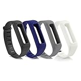 Cute Silicone Replacement Wristband Bracelet/ Accessory Band with Safety Clasp for Fitbit One Wireless Activity Plus Sleep Tracker, Black/ Navy/ White/ Gray