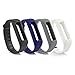 Cute Silicone Replacement Wristband Bracelet/ Accessory Band with Safety Clasp for Fitbit One Wireless Activity Plus Sleep Tracker, Black/ Navy/ White/ Gray