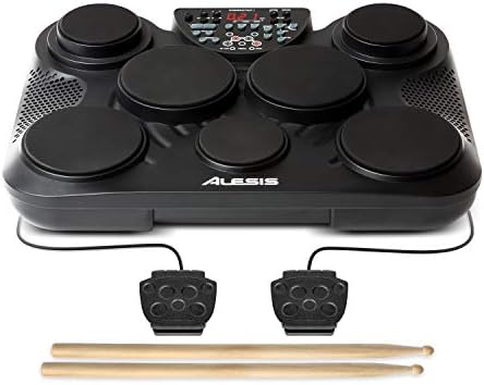 Alesis Compact Kit 7 | 7-Pad Electronic Table-top Drum Kit with Velocity-Sensitive Drum Pads, USB-MIDI Output and Drum Sticks Included