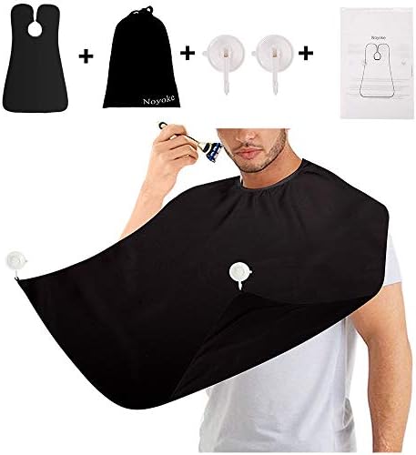 Beard Shaving & Grooming Apron Bib - Hair Clippings Catcher Grooming Cape Apron,Trim your Beard, Adjustable Nylon Buckle, Keep your Sink Clean, Gift for Men Grandfather - Black