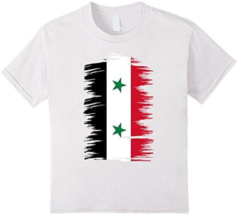 Kids Syria flag torn t shirt, Flag torn gifts tee 10 White