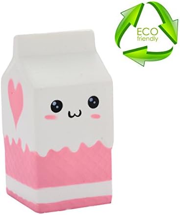 Squishies Slow Rising Toys Stress Reliever Strawberry Squeezing Squeeze Cake Cream Scented Super Soft Kids Hand Wrist Toy (Milk)