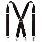 Alizeal Solid Skinny Suspenders X Shape for Men with 4 Clips www.denim.fit