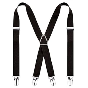 Alizeal Solid Skinny Suspenders X Shape for Men with 4 Clips www.denim.fit