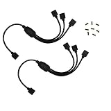 2 pcs black 4 Pins LED Splitter Cable LED Strip Connector 3 Way Splitter Y Splitter for One to Three RGB 5050 3528 LED Light Strips with 8 Male 4 Pin Plugs