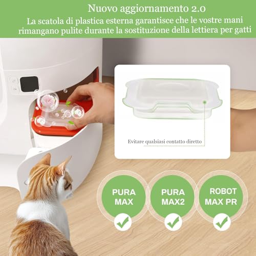 BUNMO Pack of 6 N50 2.0 Toilet Freshener for Cats Self-Cleaning, Compatible with Pure Max/Pura Max 2/Max Pro, Adori Eliminator for Cat Litter Boxes, High Safety, Long Lasting Fragrance