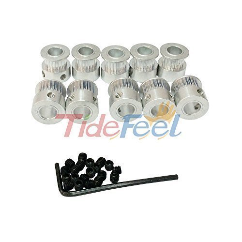 2GT 20 Tooth Timing Belt Pulley 8mm Bore Belt Transmission for Stepper Motor Pack of 10pcs