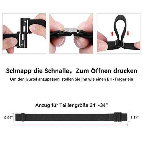 WERFORU No Show Stretchgürtel mit flacher Schnalle Unsichtbarer elastischer verstellbarer Gürtel für Frauen