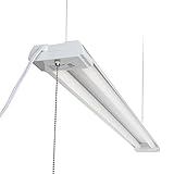 Brightech LightPRO LED Shop Light – 20 Year Life, 4FT 40 Watt Commercial Grade Workbench Utility Ceiling Fixture for Garage Office Warehouse - Equivalent 100 Watt Fluorescent - With Pull Cord Chain