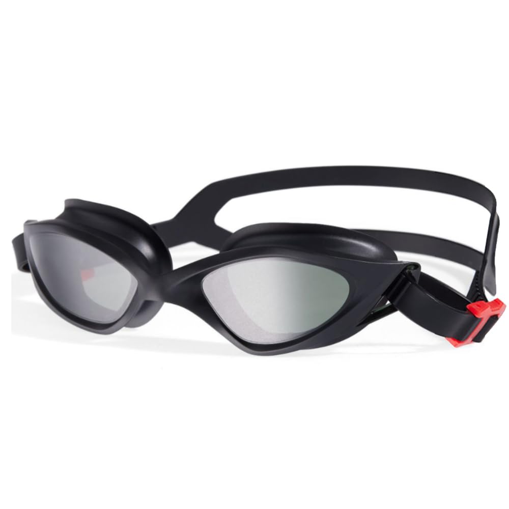 Swimmg goggles, Swimming Goggles for Adult Men Women And Kids 8+ - No Leaking, Anti Fog, UV Protection - Easy Adjustmentof - Curved surface anti dizziness - Free Storage Case (Black)