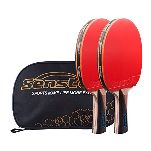 Senston Ping Pong Paddles Set Including 2 Table Tennis Racket and 1 Portable Bag S4-C1