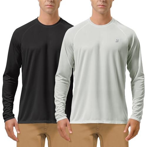 Roadbox Men's Long Sleeve UV Sun Protection Rash Guard Shirt