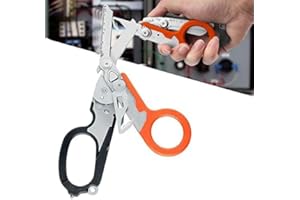 Elegital Emergency Response Shears, Stainless Steel Foldable Scissors Pliers, Outdoor Camping Rescue Scissors Tools Orange,black