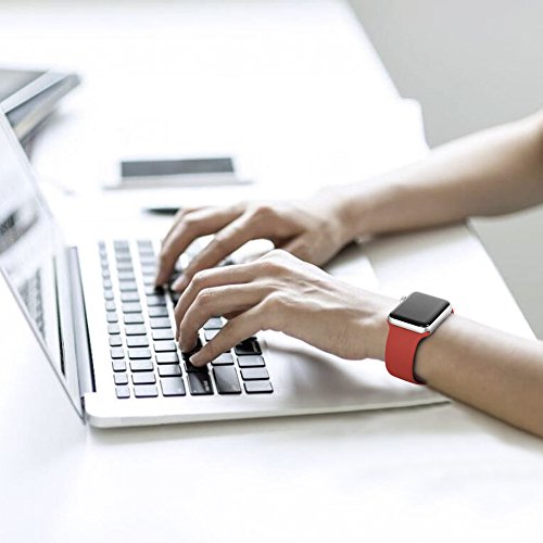 image for iGK Sport Band for Apple Watch 42mm 38mm, Soft Silicone Sport Strap Re