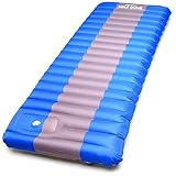Half Dome Sleeping Pad Waterproof Mat – Perfect Hiking, Camping, Car Sleeping, Backpacking Air Sleeping – Inflatable Sleep Bag Pad Built in Pump