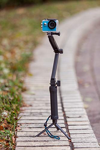 AIRON 3-Way Grip Arm Tripod Foldable Selfie Stick, Stabilizer Adjustable Monopod Mount Holder, Extendable Folding Arm Handle Compatible with Any GoPro Hero 7 6 5 4 3 and Action Camera - Thumbnail 7