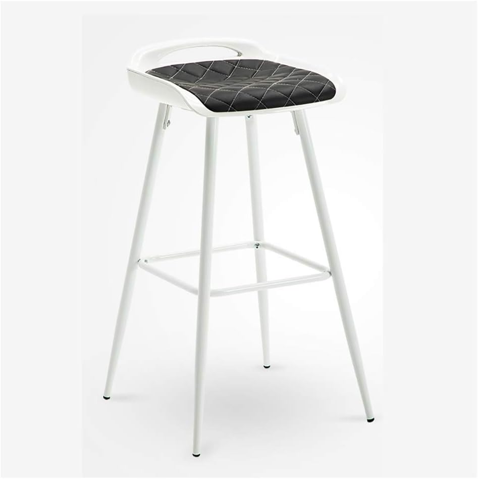 ZHWDT H-Barstool Simple Barstools For Counter Height, Metal Barstool Indoor, Kitchen Chairs High Chair Stools (Color : White)