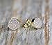 Beige Natural Druzy Quartz Gemstone Stud Earrings - Real Drusy Quartz- 8mm