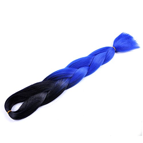 Jumbo Braiding Hair 1pc Black Blue Braid Hair Extension For Afro