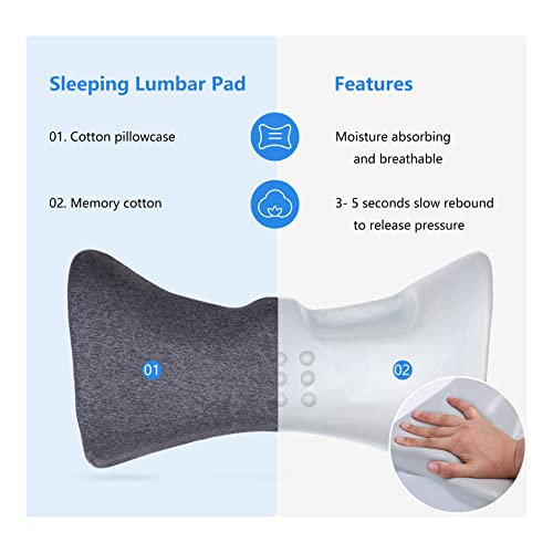 Lumbar Support Pillow For Sleeping, Heated Lower Back Support Pillow