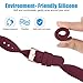 Tobfit Silicone Slim Bands Compatible for Fitbit Versa 2/Versa/Lite/SE, Narrow & Thin Sport Wristbands with Metal Buckle for Women/Men, Wine Red/Sand Pink, Small