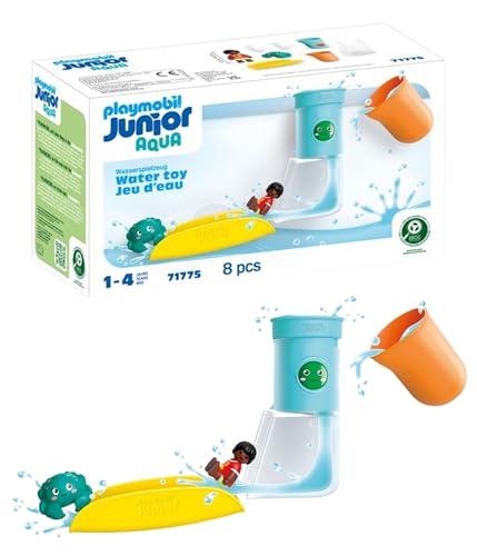 PLAYMOBIL | JUNIOR Aqua | Wasserfalltank mit Rutsche | Wasserspielzeug ab 1 Jahr | Geschenk fuer Kleinkinder | Nachhaltiges Badespielzeug mit Rutsche und Wasserfall | 71775