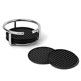 Spectrum Diversified 43570 Euro Flexible Coasters with Stand, Set of 6, Chrome