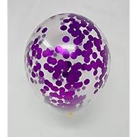 Adriel Supply 20 Piece Confetti Balloons (Purple, 12 inch)