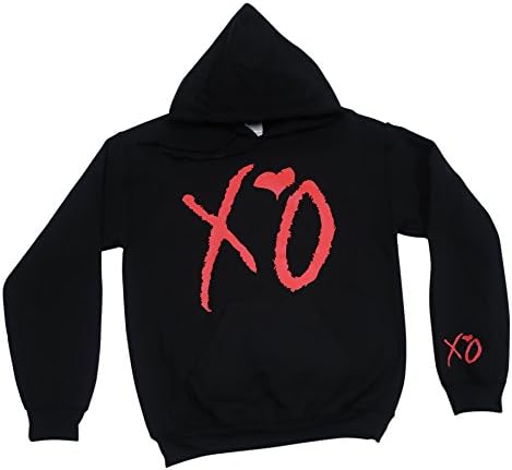 XO Hoodie - Black - XO The Weeknd, Starboy The Weeknd (Red Print) (Large)