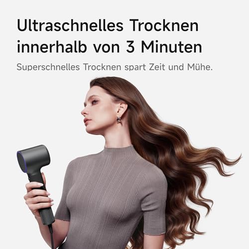 Laifen Neo Special Hair Dryer with Refillable Oil Infusion, 110,000 RPM for 3 Minutes Quick Drying, 200 Million Ion Hair Dryer, 58°C Care Mode, Includes Magnetic Care Nozzle & Straightening Nozzle (Onyx Black)