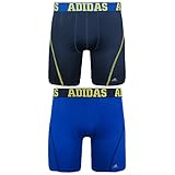 adidas Men's Sport Performance Climacool 9-Inch Midway Underwear (2-Pack), (Collegiate Navy/Semi Solar Yellow)/(Bold Blue/Collegiate Navy), X-Large